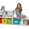 Spielzeugregal KINTObox 3er Kombi mit bunten Stoffboxen / SALTO Kindermöbel,
