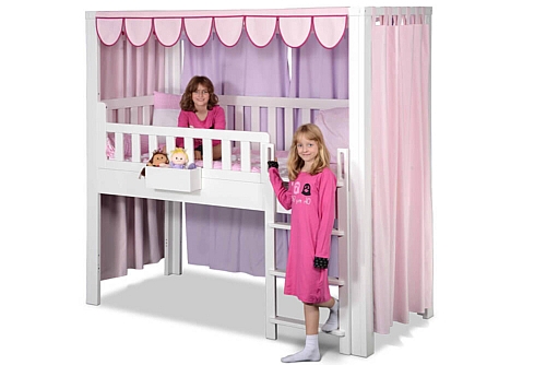 Kinderbett LISTO-flex, Spielbett aus weiss lackiertes Buchenholz