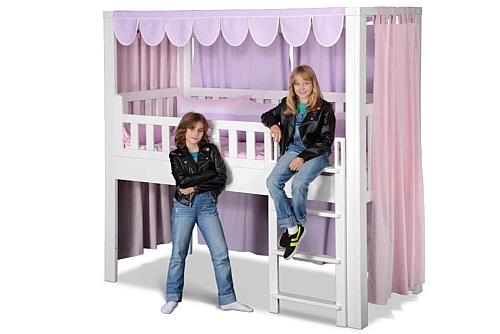 Kinderbett LISTO-flex, Spielbett aus weiss lackiertes Buchenholz