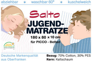 Kinderbett-Matratze PICCO 180cm x 80cm Kaltschaum