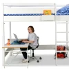 weiß lackiertes Hochbett KINTO mit Schreibtisch, Hersteller: SALTO Kindermöbel München