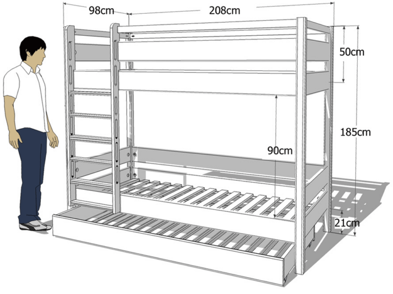 Etagenbett bunk bed mit Gästebett Schublade / SALTO Kindermöbel München