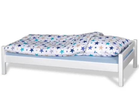 Kinderbett PICCO 180cm, weiß lackiert, aus massivem Buchenholz