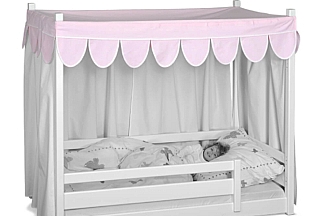 rosa Betthimmel für das mitwachsende Kinderbett PICCO