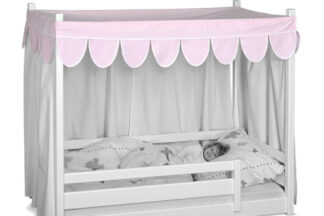 rosa Betthimmel für das mitwachsende Kinderbett PICCO