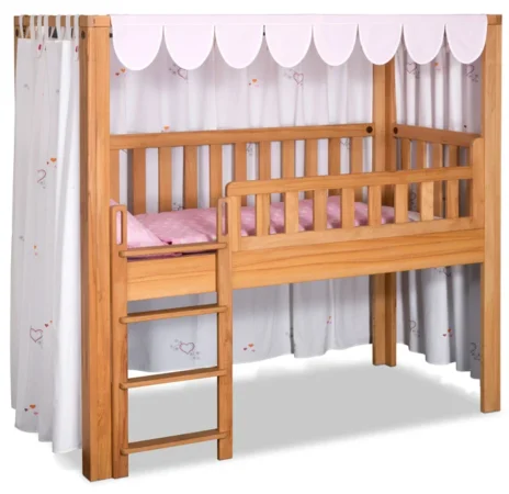 Hochbett Vorhang LISTO weiss mit Stickerei / Kinderbetten SALTO München