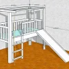 Kinderbett LISTO-slide Spielbett CAD