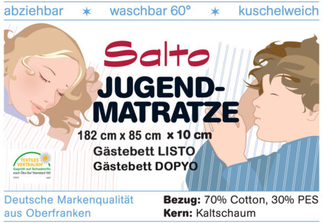 Kinderbett-Matratze aus Kaltschaum / Gästebett / SALTO Kindermöbel / München