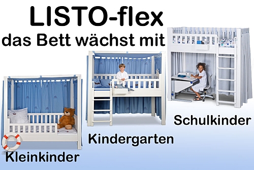 mitwachsendes Kinderbett LISTOflex / SALTO Kindermöbel / München