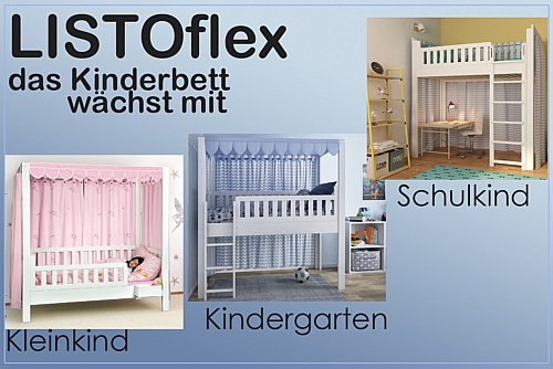 Kinderbett LISTOflex - umbaubar und mitwachsend / SALTO Kinderbetten München